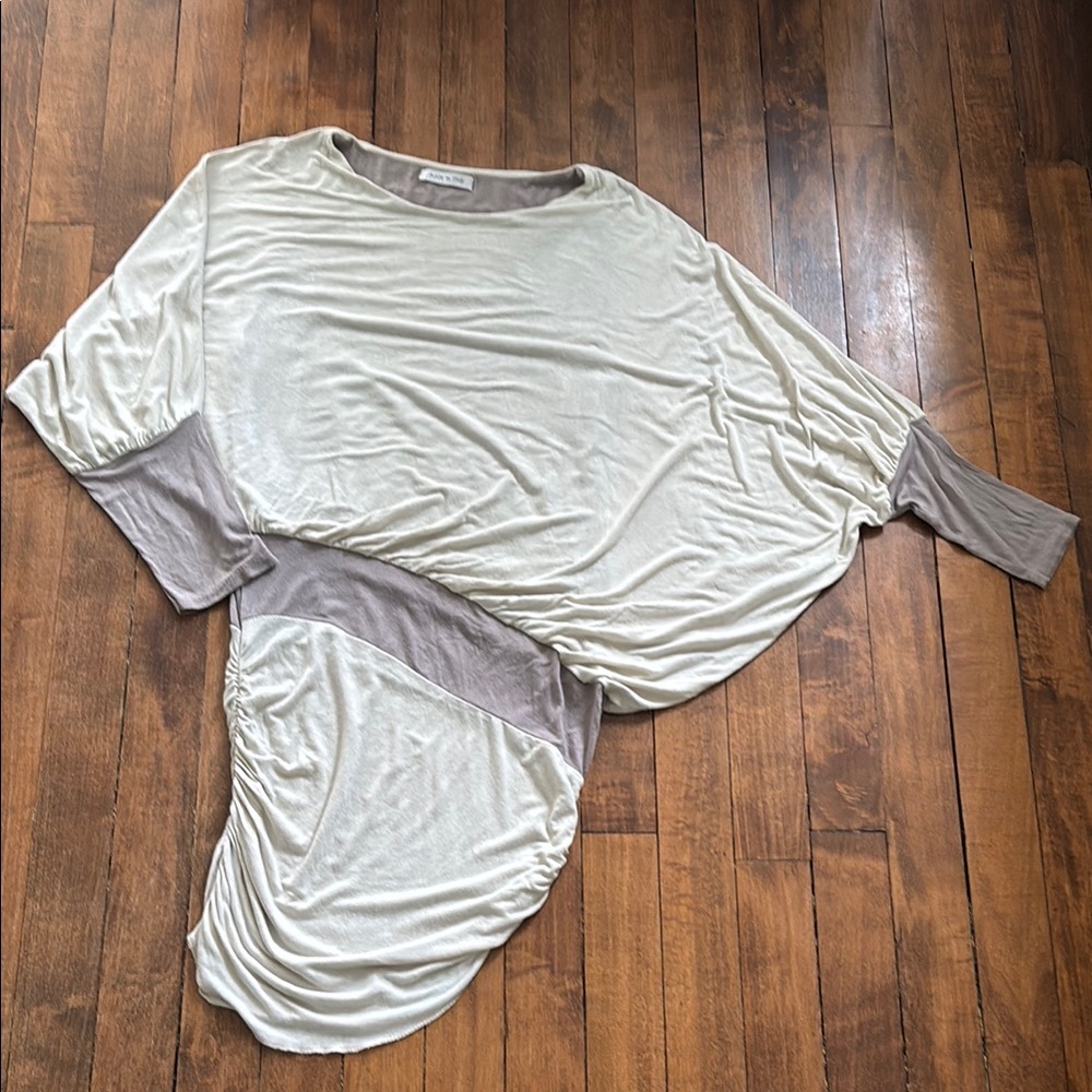 Elegant Cream and Gray Women's Dress